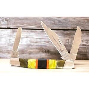 NEW TWISTED X tri-blade pocket knife in brown/multi
